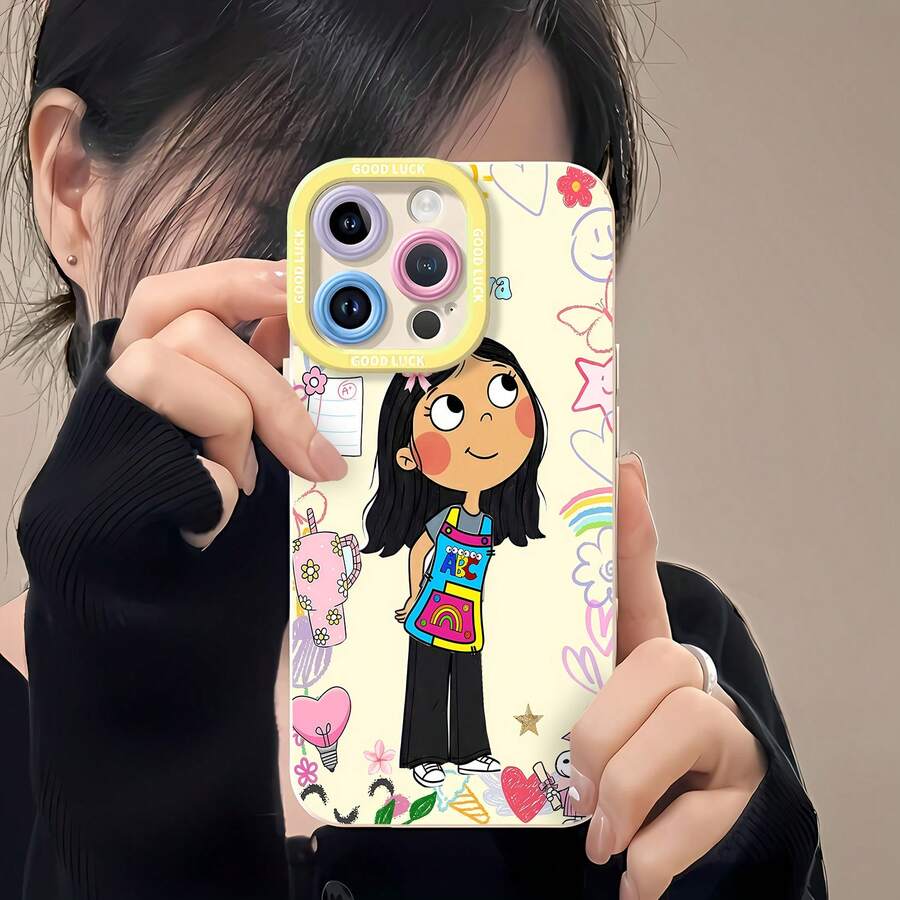 Funda para móvil con coloridos personajes de dibujos animados, compatible con Samsung, Apple, VIVO, OPPO, y Honor. Fabricada en TPU, ofrece protección contra golpes y caídas. Un regalo ideal para amigos y familiares. - Blanco - Ver 1