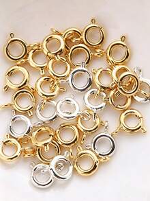 10 chiếc khóa lò xo bằng đồng mạ vàng và bạc 18K, thích hợp để làm vòng tay, dây chuyền và trang sức DIY. - Khóa lò xo - Xem 2