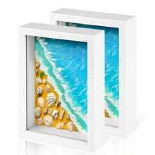 1PC Black And White Three-Dimensional Hollow 5cm Wooden Photo Frame 3D Dried Flower Photo Frame Without Accessories Display Stand DIY Shell Photo Eternal Flower Rose Handmade Photo Frame Wedding Souvenir Desktop Wall Decoration (Picture Frame Only) - Picture Frame - View 10