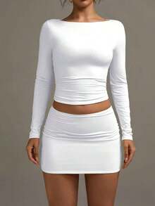 XLLAIS Falda Mini Blanca de Cintura Baja Plegable de 2 Capas, Estilo Elegante Y2K, Colección Casual y Linda, Adecuada para Vacaciones, Otoño/Invierno, Halloween y Navidad. - Rosa Pálido - Ver 9