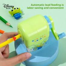 Disney 迪士尼旋转式削铅笔器，手摇式耐用卡通削铅笔器，适合小学生 - 圓形 - 查看 4