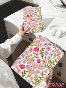 粉色花卉印花刺繡平板保護殼，相容 iPad Air 8(M4)2026(11吋)、Air 8(M4)2026(13吋)、Air 11吋 M3 2025/M2 2024、Air 第5代 2022、(A16) 11吋第11代 2025，相容 Galaxy Tab、Kindle Paperwhite 第12代 2024，透明背蓋時尚圖案保護殼，自動休眠/喚醒功能，氣墊防摔保護，適合禮品與辦公使用 - 彩色 - 查看 9