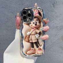 Disney Minnie Mouse Phone Case, Cartoon Art Protective Cover. Compatible With IPhone 17, 16, 15, 14, 13, 12, 11 Pro Series, Featuring Plush Minnie In A Safari Outfit With A Pink Polka-Dot Bow Against A Soft Beige Background, Perfect For Animation Fans, Ideal For Birthdays, Holidays, Anniversaries, Graduation Gifts, Or Any Special Occasion To Surprise Family, Friends, Classmates, And Loved Ones. - Bạc - Xem 1