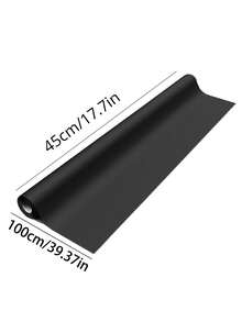 1 Roll Matte Black Self-Adhesive Removable Pure Black Easy-To-Apply Waterproof Blackboard Wallpaper For Wall Decoration And Renovation, Back To School - Black - View 12