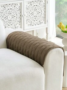 1 Pc Solid Color Non‑Slip Pet Sofa Cover, Quilted Anti‑Scratch Couch Protector, Machine Washable All Season Furniture Slipcover For Dogs Cats - Coffee Brown - View 8