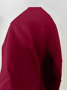 Chaleco de estilo chino retro con cuello negro para mujer - Burdeos - Ver 6