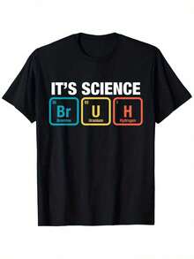 Camiseta con Estampado Divertido de la Tabla Periódica de Science Brothers - Una Camiseta de Manga Corta y Cuello Redondo de Algodón Puro, Suave y Transpirable, Adecuada para Jóvenes - Ideal para Todas las Temporadas - Negro - Ver 6