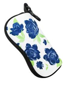 1pc Women's Fashion Cute Casual Printed Zipper Eyeglasses Case, Fashion Glasses Protective Pouch, Portable & Soft For Summer - Women's Printed Zipper Eyeglasses Bag - View 6