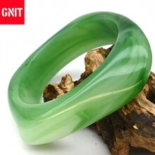 GNIT 女士金玳瑁手镯，3件套粗犷夸张可叠戴手镯，18K镀金树脂首饰套装，百搭服饰 - 綠系 - 查看 3