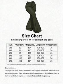 Quần jeans ống loe cỡ lớn, thanh lịch, thời trang, trang trọng, trang phục ngoài trời, quần jeans nữ cỡ lớn, quần jeans dáng đầy đặn, quần jeans nữ, quần jeans rộng, quần dài, quần cargo, quần jeans cỡ lớn, Halloween, Năm mới, phong cách đồng quê thường ngày - xanh quân đội - Xem 4