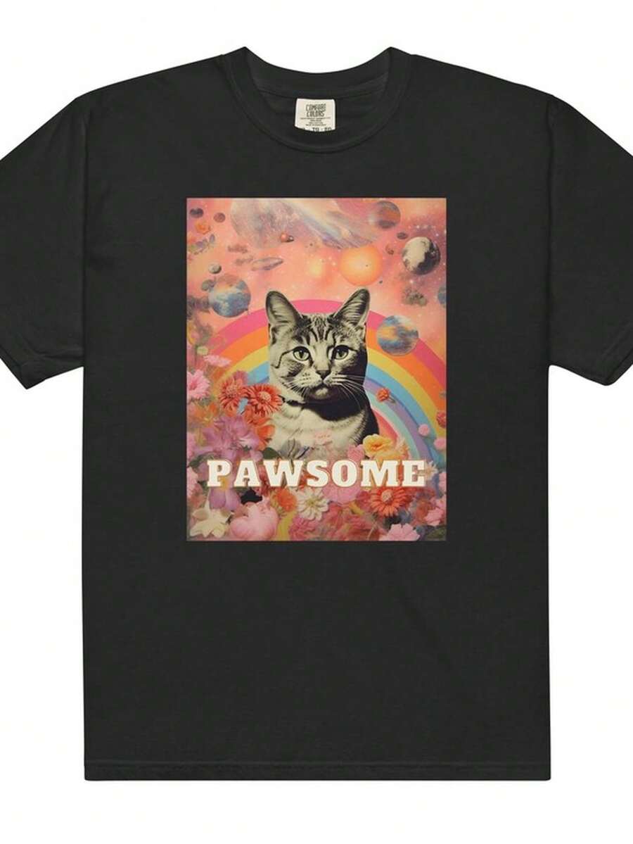 R RainB1Ow C1At Graphic T1S1Hirt PawS1ome UniS1ex T1EE