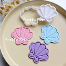 Cortador de galletas con forma de concha, medusa y otros organismos marinos, molde para galletas y bizcochos con patrón de conchas, medusas y criaturas marinas, herramienta de repostería DIY - Blanco - Ver 7