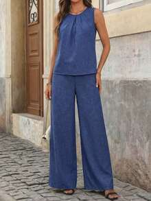 Conjunto de dos piezas para mujer para uso diario - Azul 2 - Ver 5