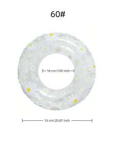 1个透明雏菊游泳圈，成人游泳圈，水上运动用品，泳池和海滩漂浮装置，完美的夏季礼物，泳池漂浮躺椅 - 彩色 - 查看 6