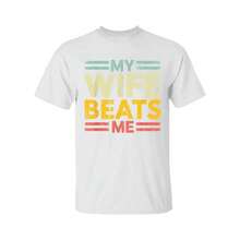 100% Cotton T-Shirt "My Wife Hits Me", Funny Couple T-Shirt, Funny Gift For Him, Mother's Day T-Shirt, Unisex T-Shirt, Golf Gift For Men And Women - 白色 - 查看 1