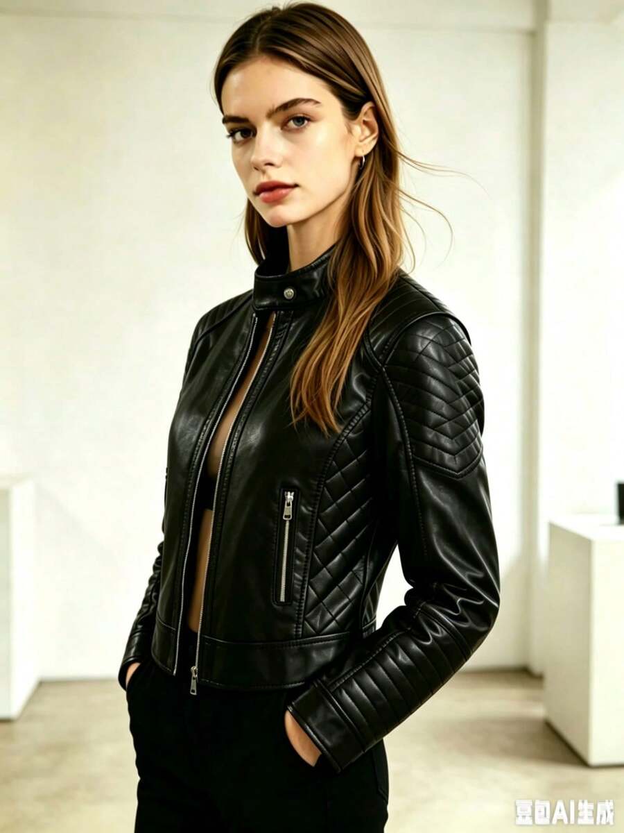 Women's Jacket Look Suede | Faux Leather Style | Lightweight And Stylish - Dark Wash - View 1