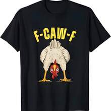 Funny pollo culo F-CAW-F gallo campo granja pollo camiseta - Negro - Ver 1