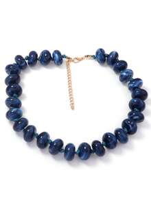 Collar de cuentas bohemio y colorido de dopamina, hecho a mano con nudos, collar de cuentas grandes tipo ábaco, joyería casual para uso diario, playa y vacaciones - Multicolor - Ver 11