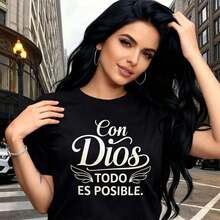Women's Clothing Casual Short Sleeve T-Shirt For Women, Soft And Breathable, Cotton Blend, Round Neck, Regular Fit, Basic T-Shirt, Lightweight And Comfortable For Daily Wear In Summer, Spring And Autumn. - 黑色 - 查看 6