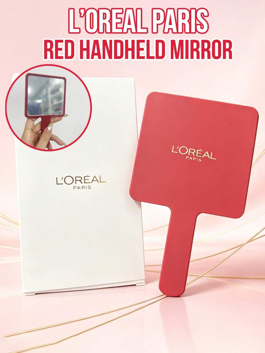 L’Oreal Paris Paris L'Oreal 紅色手持鏡 9*16cm，正方形，清晰舒適，輕巧耐用，防摔防刮，易於清潔，適合個人使用與送禮