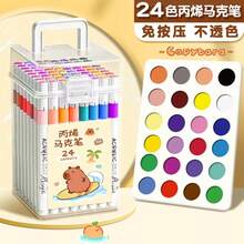 24/36/48/60pcs Acrylic Marker Pens, Art DIY Graffiti Pens, Colorful Painting Watercolor Art Marker Pen Set, Suitable For Acrylic Marker Painting, Waterproof And Quick-Drying, Great For Student Graffiti, Teachers And School Use (Marker Pens With Random Patterns) - Multicolor - View 7