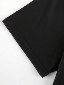 Stylish Women's Polyester T-Shirt With Round Neck And Graphic Print, Spring/Summer, Summer T-Shirt - Black - View 4