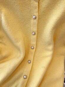 Chaleco de mujer elegante y minimalista, de estilo francés, versátil y elegante - Amarillo - Ver 4