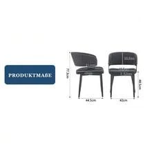 Mid-Century Modern Style Dining Chairs, Set Of 2, Retro Armchairs With Barrel-Shaped Armrests And Patterned Backrests, Faux Leather Kitchen Chairs With Sturdy Legs For Home And Restaurants - Black - View 3