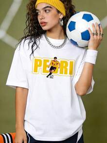 Ropa de Verano, Camisetas de Fútbol para Torneo 2026 con Estampado del Balón Oficial del Partido. Blanco. - Blanco - Ver 2