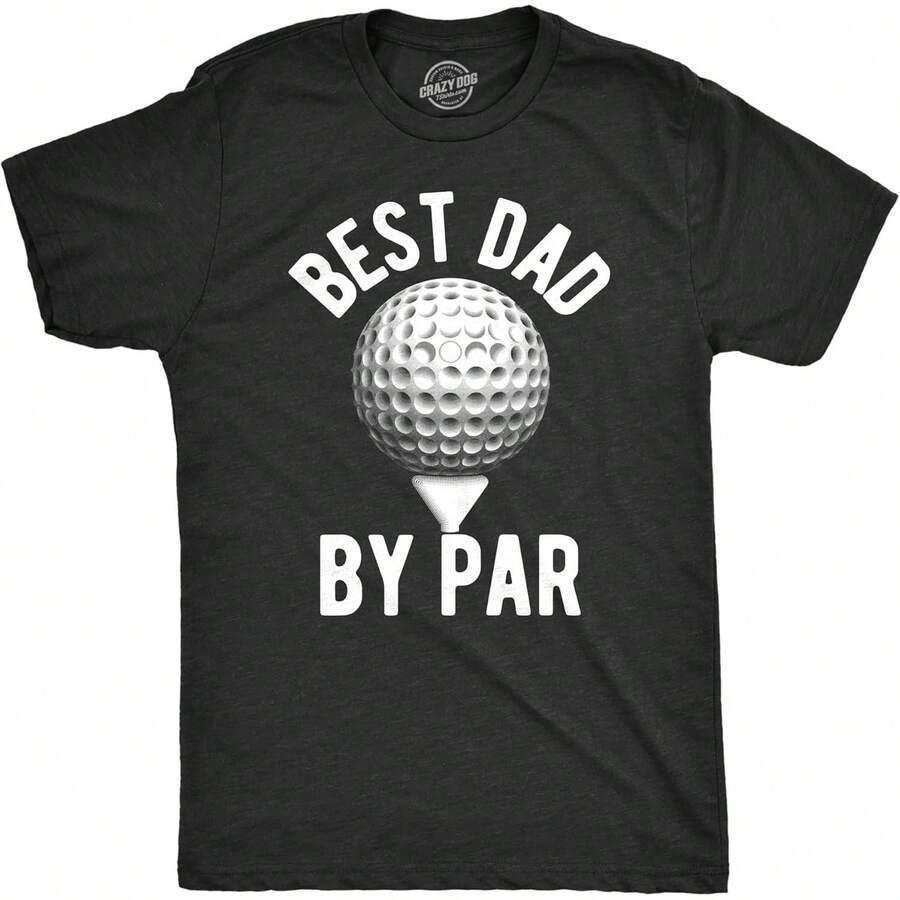 Camisetas unisex de manga corta, divertidas camisetas de golf para hombre, estilo "mejor papá" y otras camisetas de golf con temática de papá, playeras hombre, spiderman, ,  mujer, romwe men, boho chic, regalos para maestros, camisetas de mujer, conjuntos curvy para mujer, y2k. - Negro - Ver 1