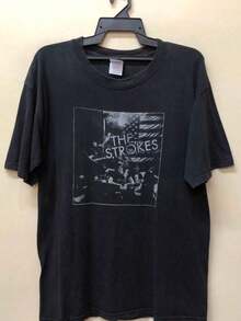 1 Vintage The Strokes L In Can T-Shirt, 100% Cotton, 180g 100% Cotton - 黑色 4 - 查看 7