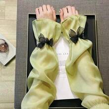 1 chiếc ống tay áo chống nắng, thoáng mát, kiểu nơ, thích hợp cho đạp xe, hoạt động ngoài trời, mùa hè, lái xe. - Nhiều màu - Xem 10