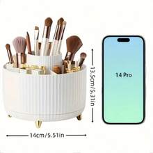 [Makeup Orginizer/Organziers Storage]360° Rotating Makeup Organizer, Large Capacity Skincare Storage Holder, Multi Compartment Cosmetic Display Case For Vanity Bathroom Countertop - 查看 4