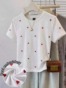 1 pieza Camiseta ajustada de forma sólida 95% algodón - Multicolor 7 - Ver 6