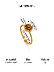 Stainless Steel Rings For Women Gold Color Multilayer Geometric Open Ring Vintage Waterproof Wedding Aesthetic Jewelry Gift ﻿ - JZ8238 - View 8