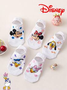 Disney 10/5/1 双迪士尼袜子，可爱米奇男士短袜，夏季隐形短袜，卡通趣味袜子，舒适透气时尚男士袜子，绝佳礼物，透气吸汗，休闲百搭，时尚卡通图案船袜，适合学生，欧美成人尺码，可作礼物和日常穿着，米奇和他的朋友们 - 彩色 - 查看 4