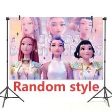 1 bộ trang trí tiệc sinh nhật chủ đề K-Pop, phông nền phong cách Anime, phông nền chụp ảnh in hình K-Pop dễ thương (mẫu ngẫu nhiên) - Nhiều màu - Xem 8