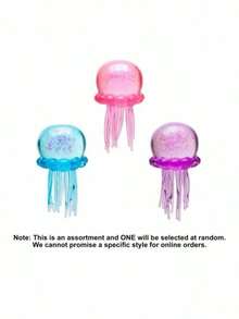 Glitter Jellyfish Squishy Toy, Soft Jelly Fidget Sensory Toy, Stress Relief Squeeze Toy, Perfect Easter Birthday Gift For All Ages - 粉色 - 查看 3