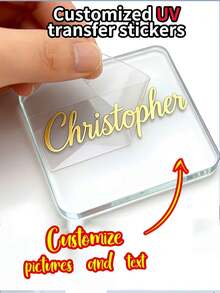 100pcs (3cm*3cm) Customizable Transparent Stickers, Add Your Own Text | PVC Stickers, Customized PVC Stickers, Personalized Name Labels, Customized PVC Logos, Customized Sticker Cutting Service, Create Your Own Custom Stickers | Selected Quote Stickers | Personalized Customization - Multicolor - View 2