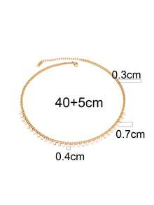 1 chiếc dây chuyền mặt dây chuyền tua rua ngọc trai bằng thép không gỉ dành cho nữ, kiểu dáng thời trang thanh lịch, dây chuyền đeo xương đòn, quà tặng trang sức. - vòng cổ - Xem 6