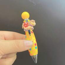 可爱旋转木马造型圆珠笔，彩色波点笔杆，黑色墨水，适用于计划本、日记、办公用品和桌面文具。 - A - 查看 11