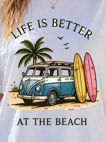Dreiteiliges Damen-T-Shirt-Set (kurzärmelig), locker sitzende, kurzärmelige T-Shirts aus reiner Baumwolle, bequem und lässig für Urlaub und Freizeit, kurzärmelige T-Shirts für Paare, geeignet für Alltag und Zuhause, klassischer Stil für alle Jahreszeiten. - Weißes Muster 1 - Übersicht 3
