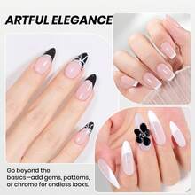 Beetles 2Pcs 15ml Full Size Black White Gel Polish Set, Soak Off LED French Nail Gel, DIY Salon Manicure Art At Home - 2Pcs 15ml Black & White - 查看 5