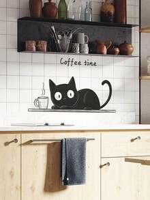 4pcs Coffee Theme Wall Decal Set, Waterproof Self-Adhesive Removable PVC Wall Stickers, Kitchen Coffee Shop Style Background Decor Stickers, Suitable For Kitchen, Dining Room, Cafe, Coffee Corner, Office, Next To Coffee Machine, Bar, Coffee Area. - Wall Stickers - View 7