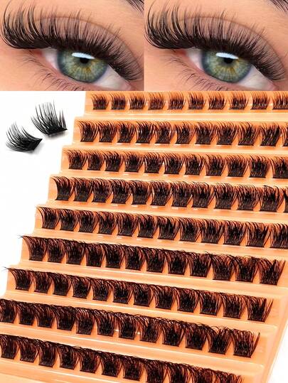 Asiteo 120pcs D-Curl Lashes Cluters, Fluffy Natural Thick DIY Individual Eyelashes, 8-16mm Length, Long-Lasting And Durable, Suitable For Light Makeup, Heavy Makeup And Daily Occasions, Portable And Suitable For Daily Use Or Going Out