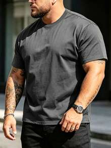 Herren T-Shirt in Große Größen, Sommer Herren Lässig Rundhals Tanktop in Große Größen, Mehrzweck, Slim Fit, Frisch und Energetisch Sport - Grau - Übersicht 5