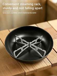1pc Stainless Steel Cross Steaming Rack, Detachable Heat-Resistant Pot Steaming Stand, Portable Kitchen Steamer Rack With Hanging Rope, Cooking Pot & Frying Pan Heat Insulation Mat, Outdoor Camping BBQ Travel Kitchen Tool, Family Gift - View 4
