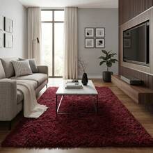 Casa Laura Enxovais Large Shaggy Rug 2.00x1.35 – Soft, Non-Slip And Comfortable For Living Room, Bedroom And Office - 紫紅色 - 查看 1