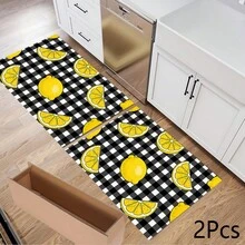 1 件装黑白柠檬印花吸水垫/晾干垫，适用于咖啡机、餐具 - 涤纶吸水桌面保护垫，带橡胶防滑垫，可用于厨房台面装饰、家庭酒吧和餐桌 - 彩色 - 查看 13