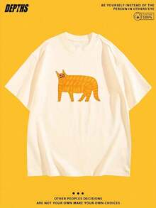 Nueva Colección Verano 2026, Estilos Unisex, Camiseta de Cuello Redondo con Estampado Creativo y Divertido de Dibujos Animados, Manga Corta de Algodón Puro, Estilo Casual para Salidas Diarias, Tallas: S–7XL |     Se envía en 24 horas. Camiseta de mujer con estampado de moda. - Albaricoque - Ver 7